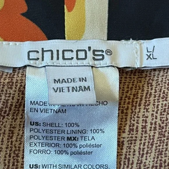 CHICO'S PAISLEY PRINT SHORT KIMONO - Red, Black & Gold - Excellent - L / XL - Picture 13 of 16